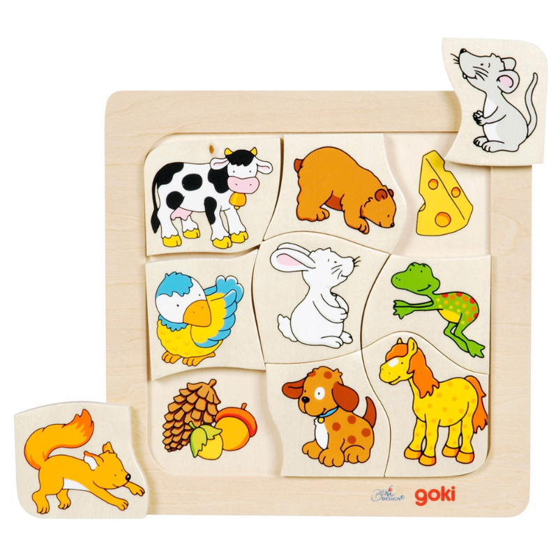 Houten puzzel  9 stukjes 2+